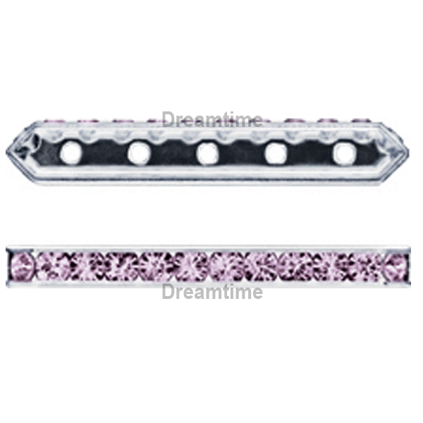 Dreamtime Crystal DC 77730 Rondelle Spacer Bars 5 Hole Violet/Silver